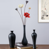 New Chinese small light luxury vase dried flower decoration living room table table flower arrangement retro ceramic flower decoration French