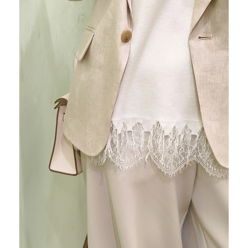 So Beautiful! Lace-Trimmed Knit Sweater