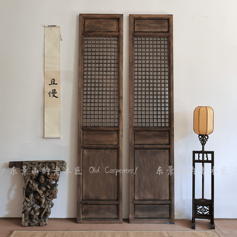 Tian Zi Grids Partition Door Chinese Antique Old Screen Dongyang Wood Carving Retro Door and Window Background Wall Solid Wood Grille Tian Zi Grids Partition Door Chinese Antique Old Screen Dongyang Wood Carving Retro Door and Window Background Wall Solid Wood Grille