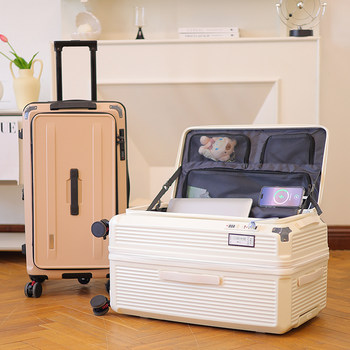 New Five-Wheel Side-Opening Large-Capacity Suitcase for Women 28inch Expandable Carry-On Suitcase 20inch Thickened Pc Travel Suitcase