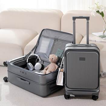 Side-Opening Suitcase for Men 20inch Carry-On Suitcase New Model Pc Multi-Functional Deep Compartment Travel Suitcase for Women with Universal Wheels Trolley Case