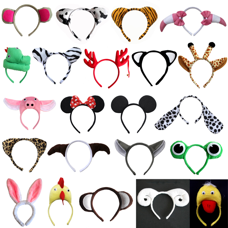 Kindergarten Children's Animal Head Accessories Show Performance Props Mouse Cows Duozodiac Animal Head Stirrup