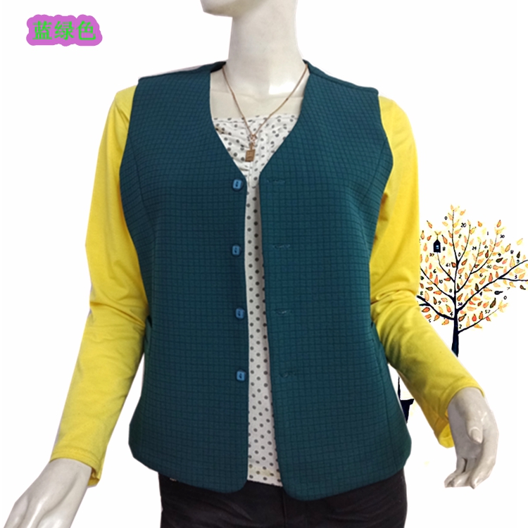 mẹ Xuân Thu ngắn kiểu ngựa Clip vest giữa năm tăng disnumbered v-cổ đơn vai trung niên thời trang mỏng của phụ nữ mới