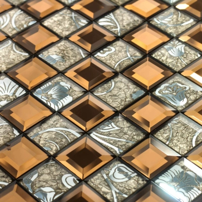 Европейская стиль хрустальное стекло измельчение пограничная мозаичная плит