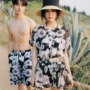 Bộ đồ bơi đôi nữ Bộ ba mảnh của quần short bảo thủ dài bằng phẳng chia áo tắm Bãi biển mùa xuân kỳ nghỉ nóng - Vài đồ bơi đồ đôi nam nữ đi biển