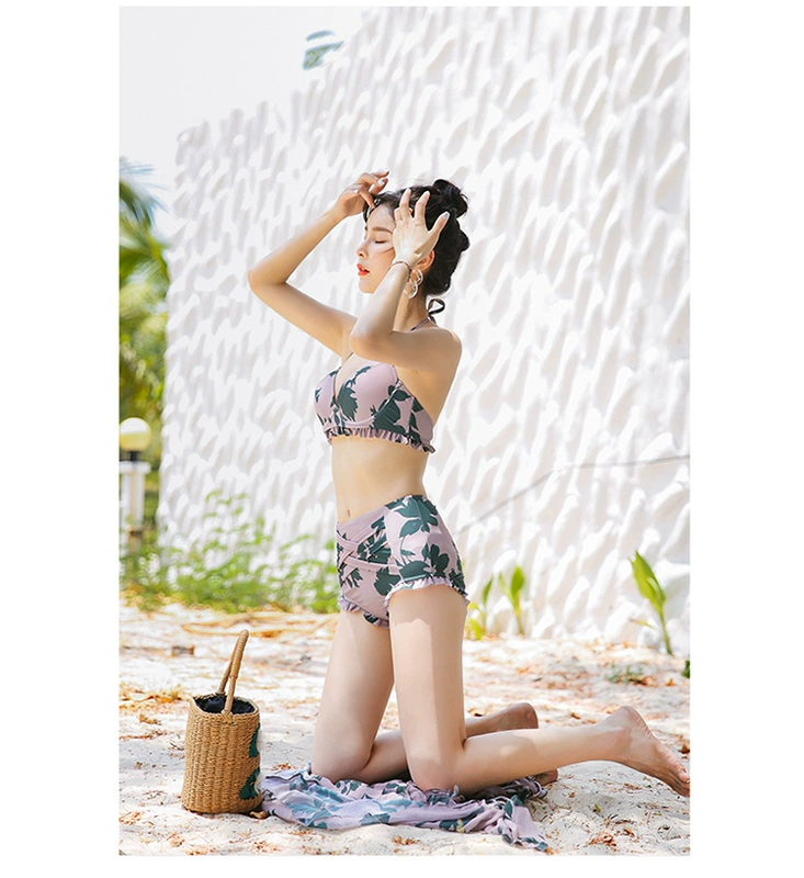Cặp đôi đồ bơi nữ váy bikini ba mảnh áo ngực nhỏ tập hợp thép tấm che bụng người yêu mùa xuân áo tắm 	đồ đi biển cặp đôi	