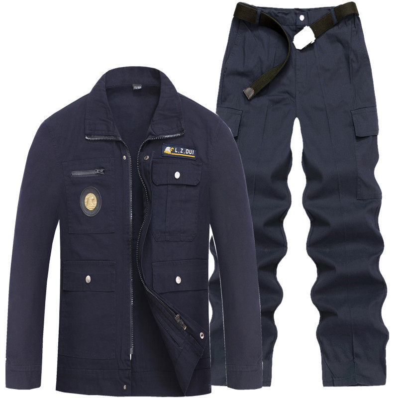 Spring and autumn men's labor insurance work clothes pure cotton camouflan suit men's abrasion resistant special soldier thickened suit multi-pocket abrasion resistant