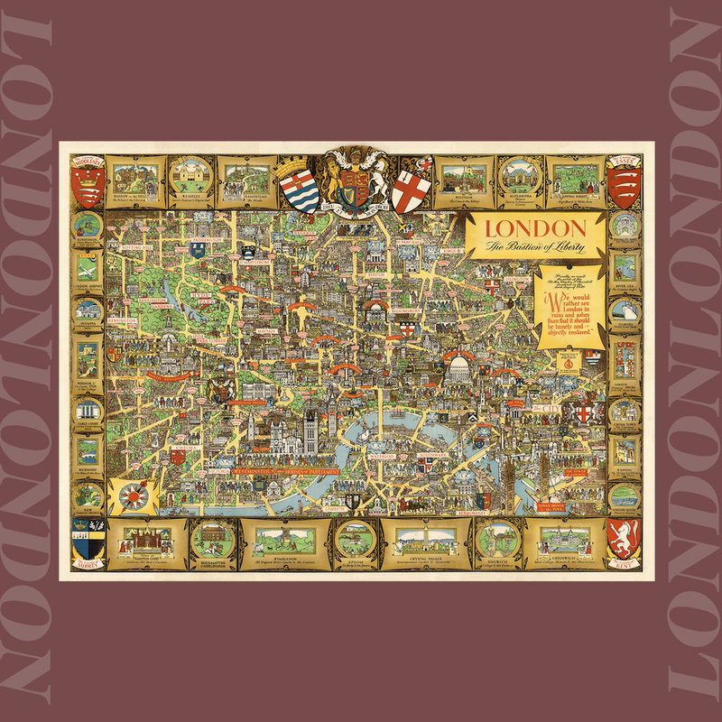 Lizzlepuzzle London Story 1000-Piece Retro High-End Puzzle Architectural Decorative Painting Toy Gift