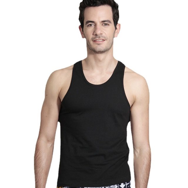 Golden Peony Spring and Summer Men's Vest Men's Pure Cotton Vest Hurdle Breathable Bottoming Sports Sweat Vest Special Offer