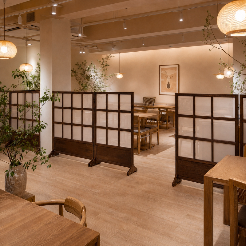 Screen Partition with Japanese-Style Lattice Design for Living Room Entrance, Movable Office Partition, Dining Room Chinese-Style Solid Wood Lattice Folding Partition