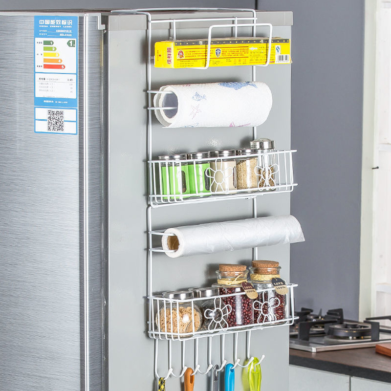 Fridge Shelve Freezer Side Wall Rack Creative Home Kitchen Items Preservation Film Rack Fridge Side Containing shelf
