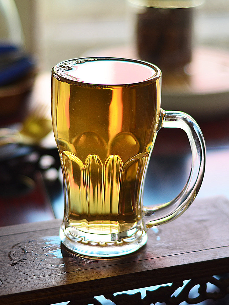 Tempered Glass Cup with Handle, Anti-Fall, Household, High Temperature Resistant, Beer Mug, Special Tea Cup Set for Chess and Card Rooms and Teahouses