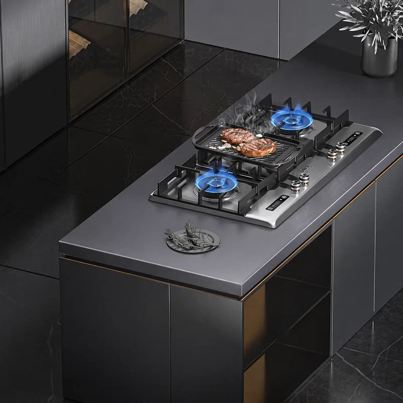 German Laimeide Four-Burner Gas Stove Household Smoke Stove Set Stainless Steel Timed High-Fire Stove Multi-Burner Gas Stove German Laimeide Four-Burner Gas Stove Household Smoke Stove Set Stainless Steel Timed High-Fire Stove Multi-Burner Gas Stove