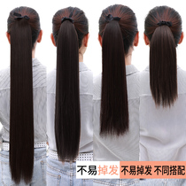 Horsetail Wig Women Fake Horse Tail Emulation Hair Strap Style Grip Clip Long Hair Straight Hair Short height 2021 Fashion new