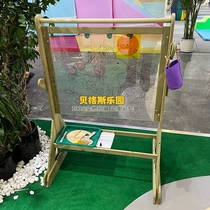 Kindergarten outdoor classroom educational anti-corrosion wood art area childrens blackboard easel graffiti stand transparent acrylic board