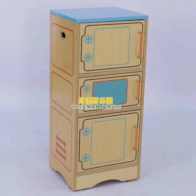 Tủ mô phỏng năm mảnh mẫu giáo giáo dục sớm đa chức năng búp bê nhà bếp mô hình tủ dạy đồ chơi - Đồ chơi gia đình bộ xếp hình