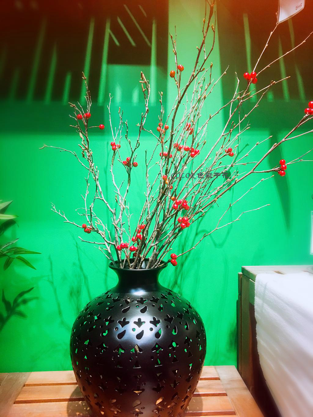 Zen Living Room Floor Vase Flower Small Red Beans Natural