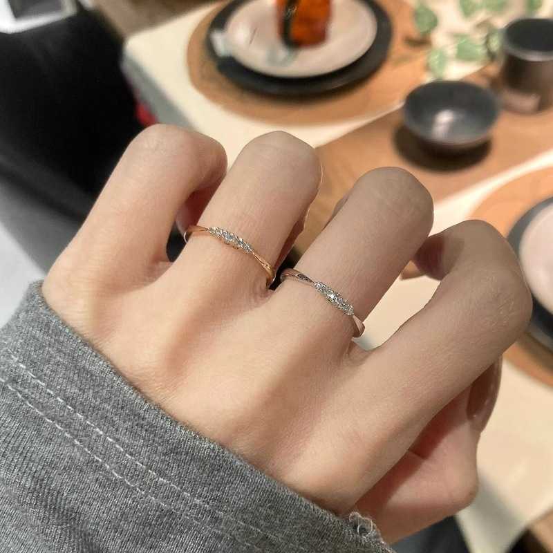 Plain 925 silver ring niche design 2025 new light luxury high-end couple ring girl birthday gift
