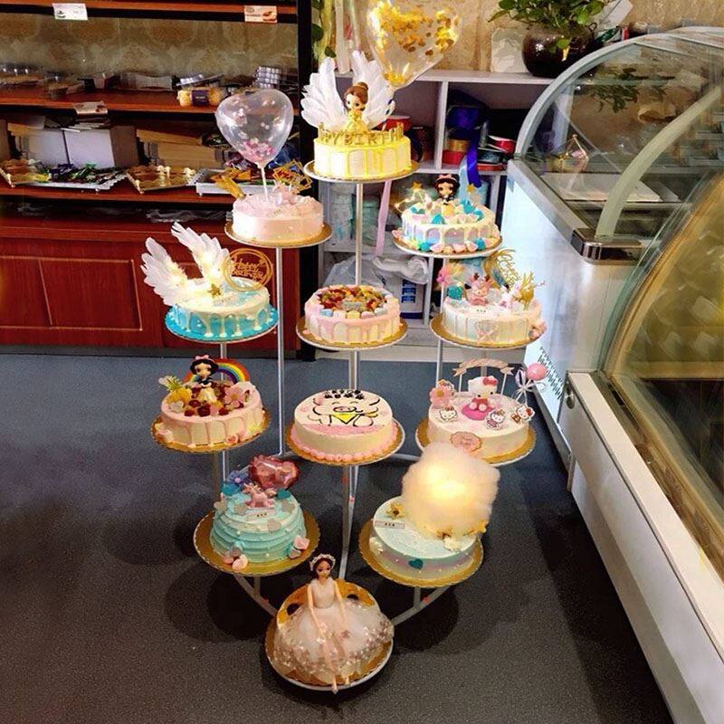 New European heart-shaped eight twelve-story iron cake shelf wedding multi-layer birthday display stand