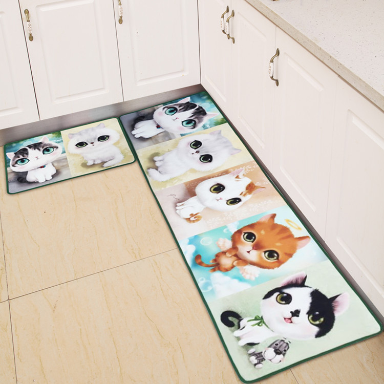 Phim hoạt hình 3D thảm bếp dải hấp thụ chống trượt mat đẩy kéo cửa trượt mat phòng ngủ bay cửa sổ đầu giường chăn - Thảm thảm trải sàn giá rẻ