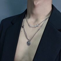 ICHULB loves to wear ins TISCO necklace male abstinence temperament pendant clavicle chain hip hop trend chain