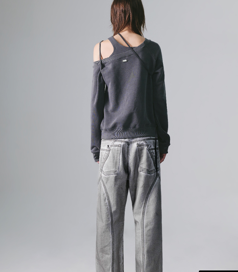 Nache Kessing Sweatshin Sliming Design Non -Sweet Oks Shirt Korean Genuine Direct Purchasing Purchase