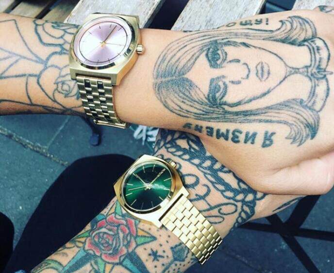 Часы Европа 代购尼克松nixon手表 简约男女石英表金绿色时尚腕表a0451919