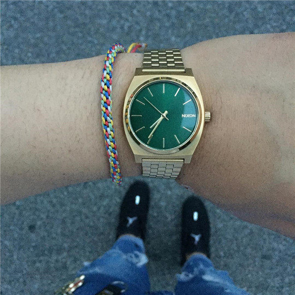 Часы Европа 代购尼克松nixon手表 简约男女石英表金绿色时尚腕表a0451919