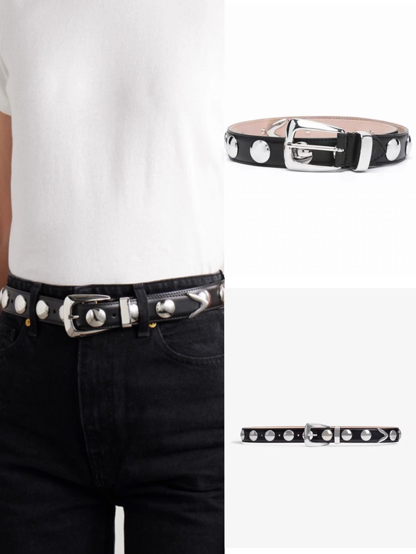 LAOSHU Kh@Ite Style Classic Benny Studded Buckle Belt Millennium Style Y2K Sweet and Spicy Girl Eudae
