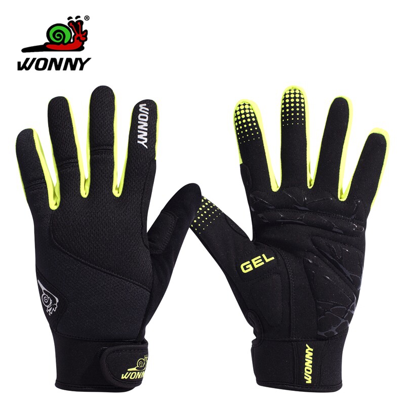 Winter bicycle riding full-fingered gloves non-slip shock-absorbing warm touch screen road windproof and cold-proof wonny snail