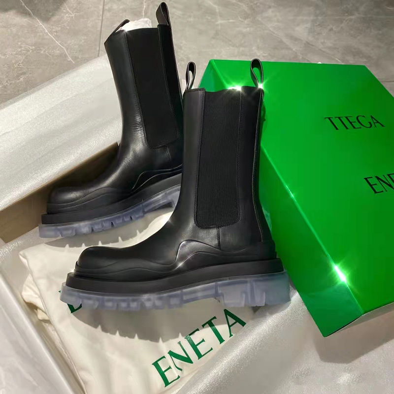 Versatile Boots for Couples, Genuine Leather Chelsea Boots, Women's Short Boots, Thick-Soled Chimney Boots, Men's Martin Boots, Large Size