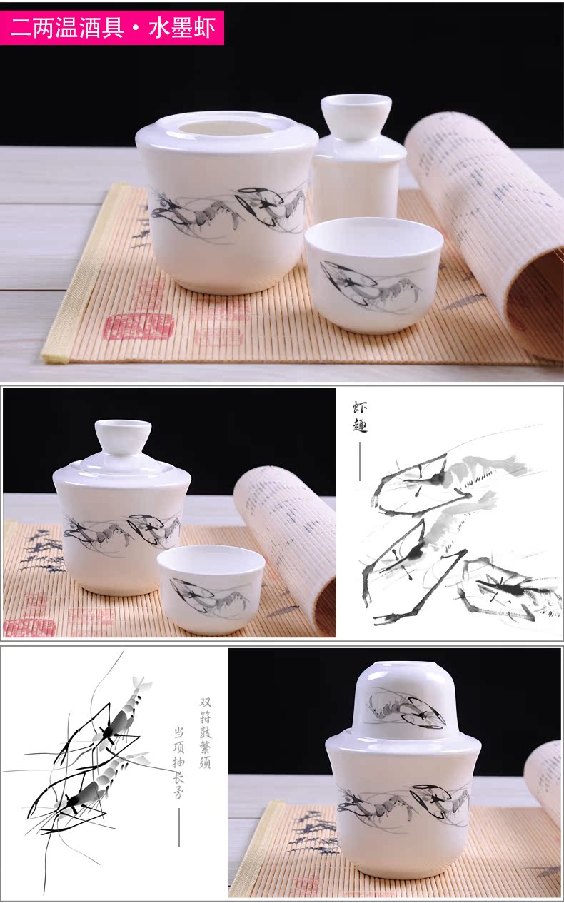 Hai ly xương ấm rượu vang trắng đặt gốm nóng nồi lẩu rượu sake nhà kính rượu vang vàng rượu vang ấm hơn gia ly ruou vang