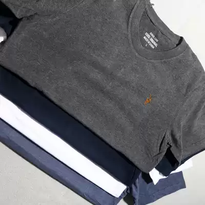 Classic sheep head embroidery Simple solid color men's base shirt t summer men's pure cotton short-sleeved T-shirt Casual T-shirt