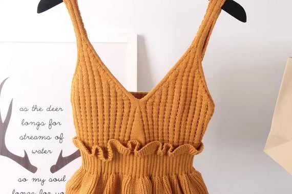 2018 thu đông nhỏ tươi xù đan áo len nữ nhỏ sling ngắn áo len ngắn vest không tay áo khoác nữ hàn quốc