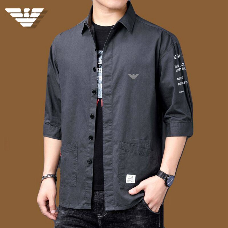 2026 Spring and Autumn Men's Casual Fashion Pure Cotton Non-Iron Mid-Sleeve Shirt Trendy Cool Jacket 2026 Spring and Autumn Men's Casual Fashion Pure Cotton Non-Iron Mid-Sleeve Shirt Trendy Cool Jacket