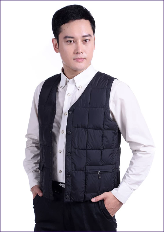 Mùa thu và mùa đông xuống áo vest nam bằng vải cotton cộng với tăng phân bón cộng với áo lót nhung ở người già để giữ ấm bên trong lớp lót áo thun ba lỗ