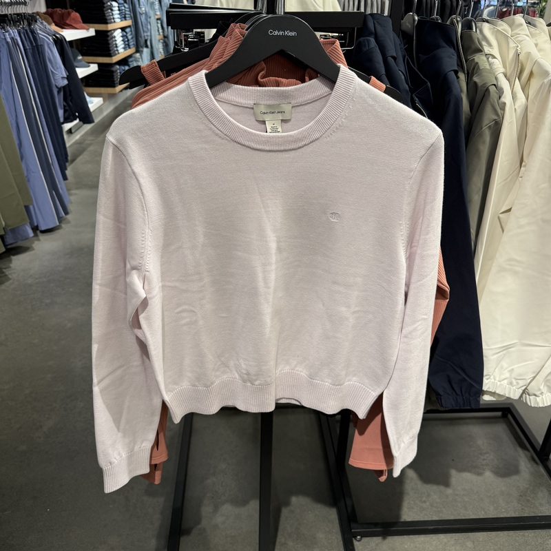 Ab Meida Ck Women's $89 Round Neck Knit Sweater Base Layer 1019