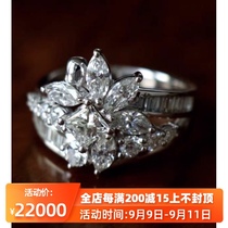 Wei Xi) The Ladys daily Diamond big flower finished ring Horse Eye Diamond big grain White Flash