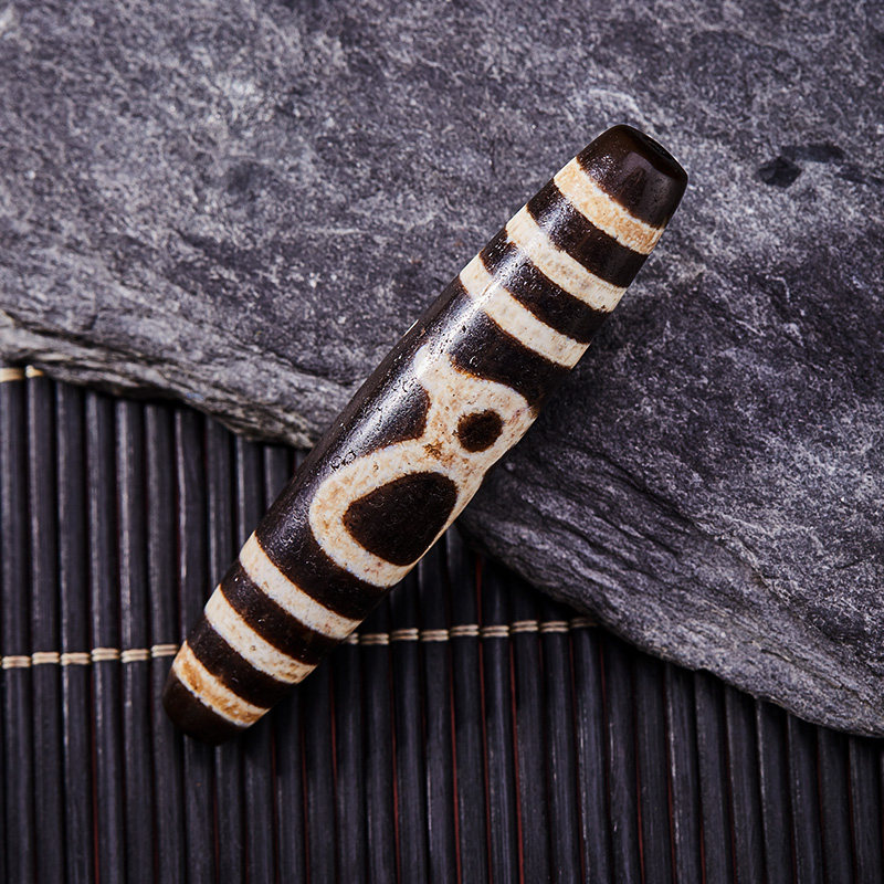 (Jia Tianzhu) Tantric Pure Collection God of Wealth Dzi Clavicle Chain Natural Agate Rough Stone Necklace for Men and Women