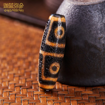 (Carjah Blue Pearl) Original mine Tibet Four-Eye Beads Solitary natural Oil Resources to Pure Lock Bone Chain Necklace Pendant