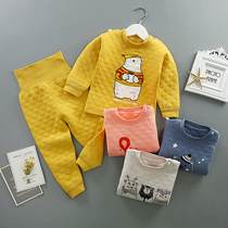 Childrens thermal underwear set Baby autumn and winter clothes Boy winter pajamas Female baby padded thickened autumn pants