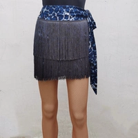 Blue Leopard Print Два слоя юбок с кружевными