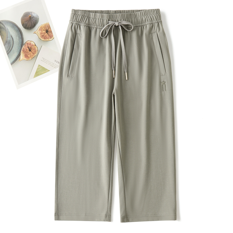 Summer Gray-Green Cotton and Linen Cropped Pants for Women 2026 New Style Ladies' Thin Loose Casual Pants Cropped Straight-Leg Summer Gray-Green Cotton and Linen Cropped Pants for Women 2026 New Style Ladies' Thin Loose Casual Pants Cropped Straight-Leg