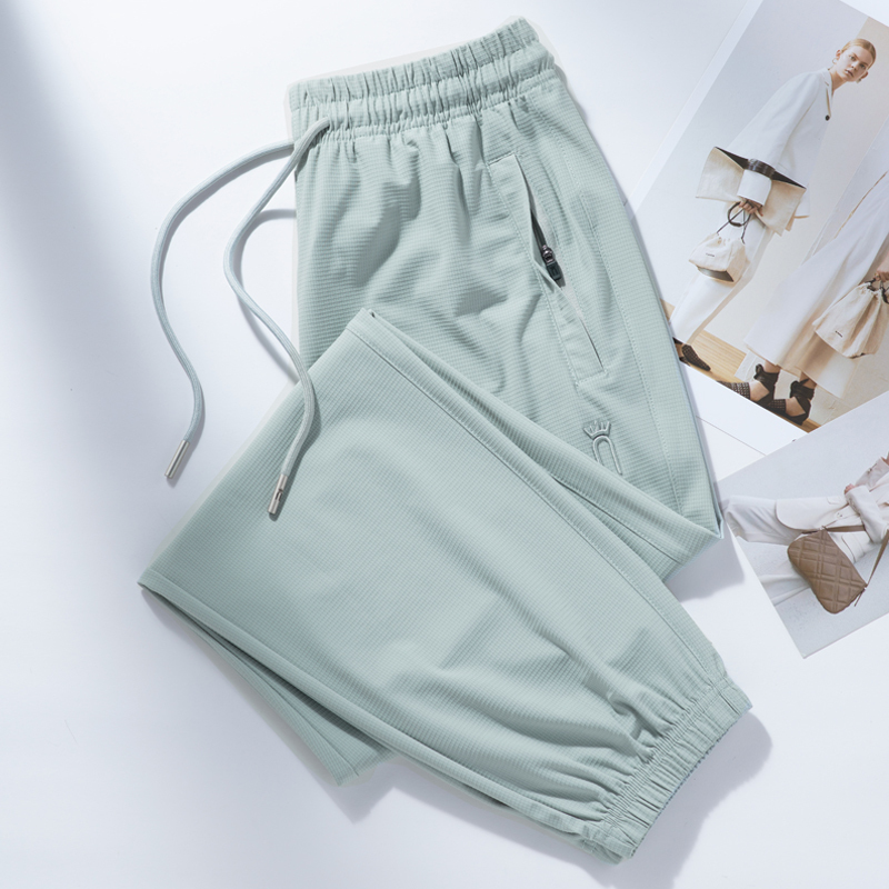 Thin Light Green Ice Silk Pants for Women 2026 Summer New Style Jogger Pants Ultra-Thin Sweatpants Summer Casual Pants Sports Pants