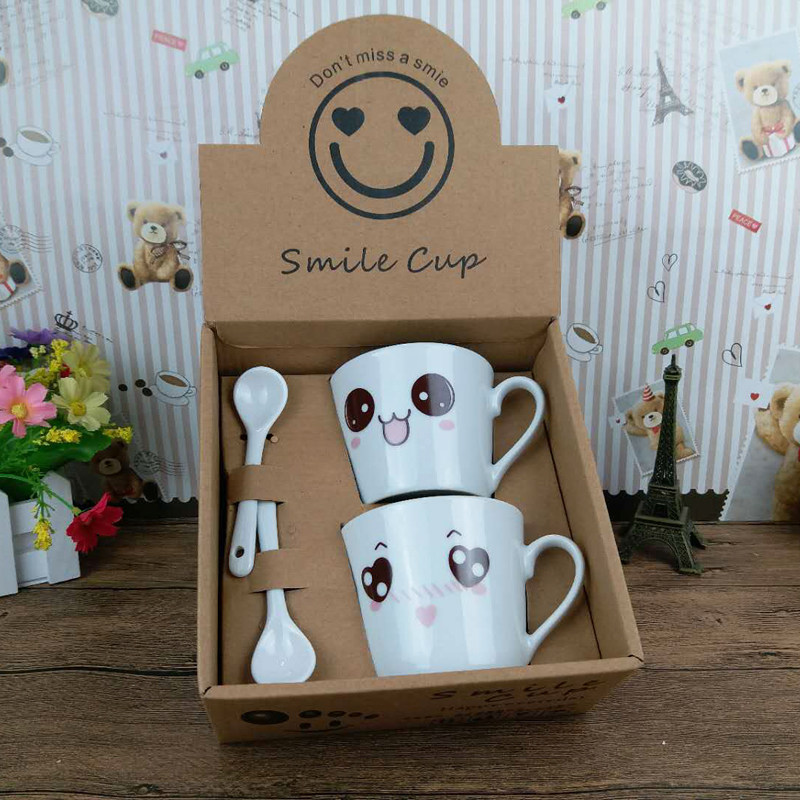 Teacher's Day Gift Send Teacher's Born and Gift Smilky Face Face to Cup Household Ceramic Coffee Cup