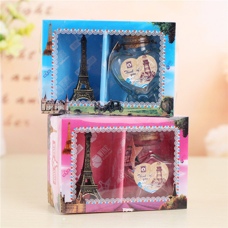 Birthday graduation season gifts for male and female teachers and classmates creative flash gift box Eiffel Tower glowing wishing bottle