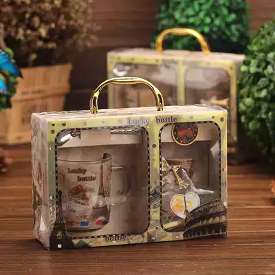 Teacher's Day gifts to teachers, male and female students, classmates, creative flash wishing bottle, glass set, luminous gift box