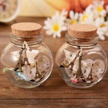 7 New Years Valentines Day gifts for men and women Friends Wife Sparkling Mini Flowers for May Bottle Wood Stopper Glass Bottle Drifting Bottle