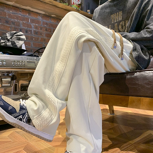 Мужские осенние демисезонные штаны, свободный прямой крой, в американском стиле, изысканный стиль