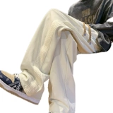 Мужские осенние демисезонные штаны, свободный прямой крой, в американском стиле, изысканный стиль